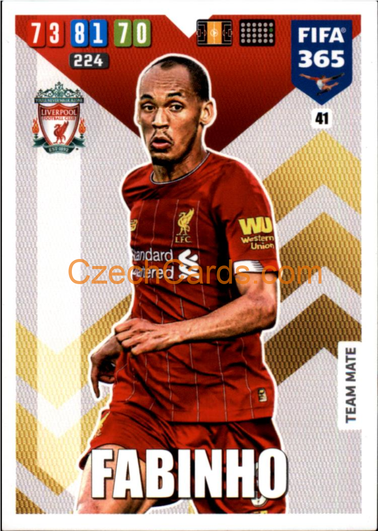 Fabinho 2020 Panini FIFA 365 Adrenalyn #41