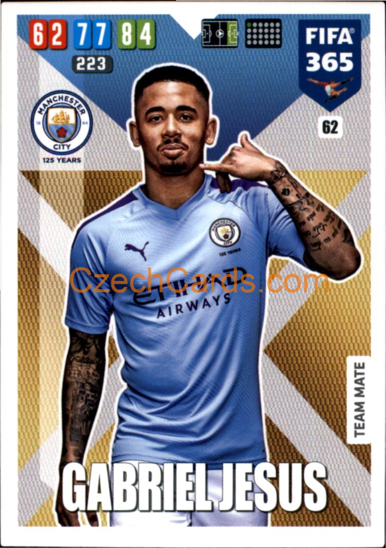 Gabriel Jesús 2020 Panini FIFA 365 Adrenalyn #62