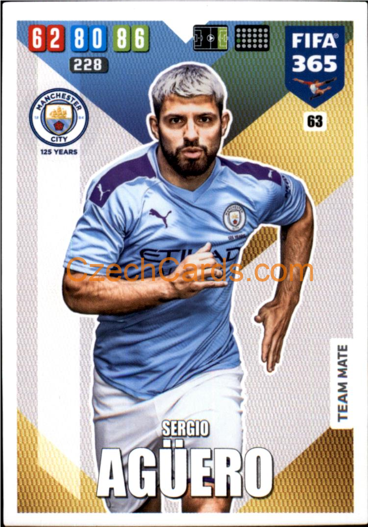 Sergio Agüero 2020 Panini FIFA 365 Adrenalyn #63