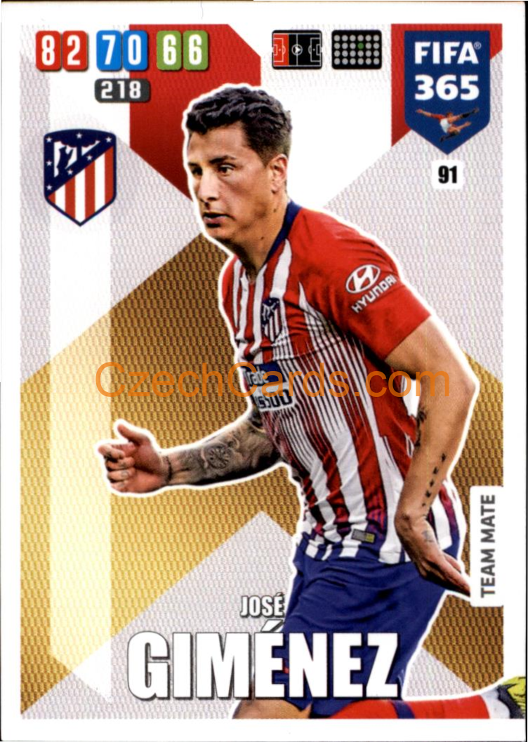 José Giménez 2020 Panini FIFA 365 Adrenalyn #91