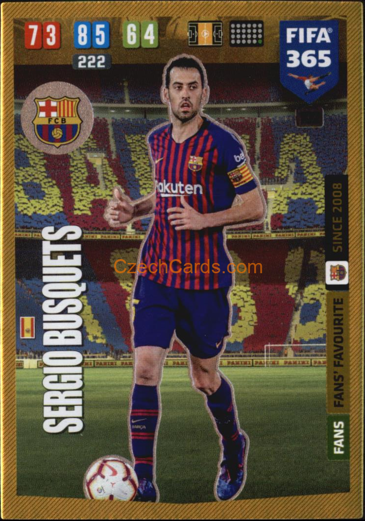 Sergio Busquets 2020 Panini FIFA 365 Adrenalyn FANS #102