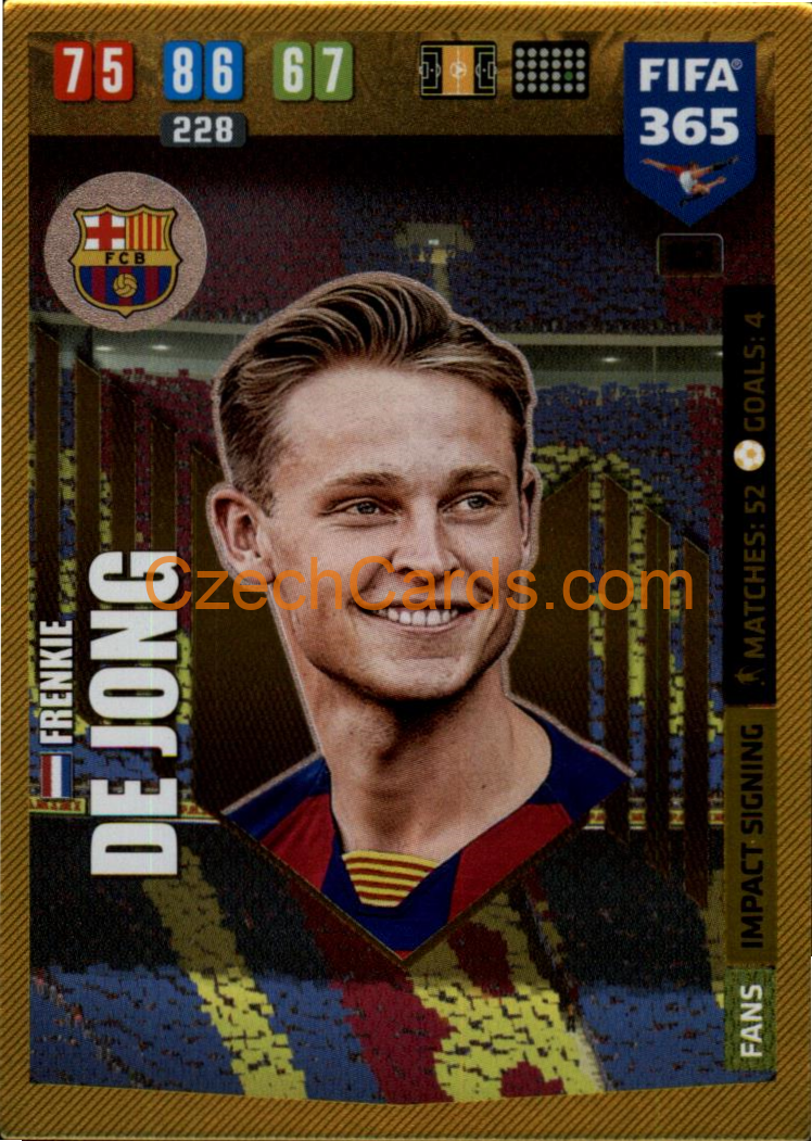 Frenkie de Jong 2020 Panini FIFA 365 Adrenalyn IMPACT #103