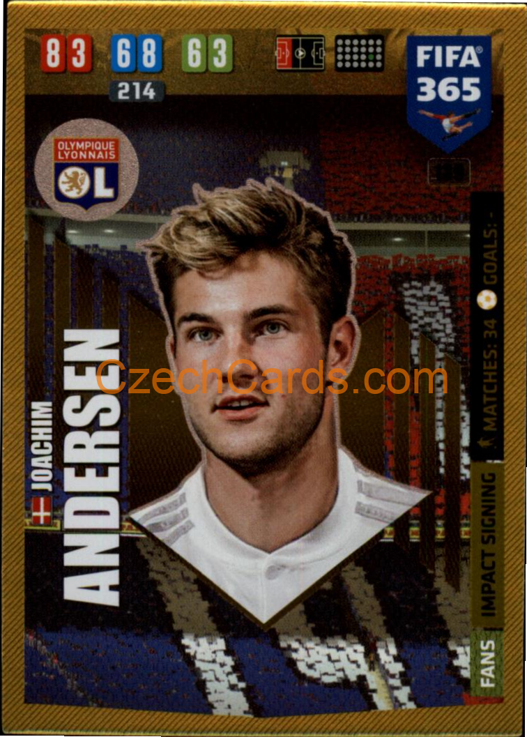 Joachim Andersen 2020 Panini FIFA 365 Adrenalyn IMPACT #139