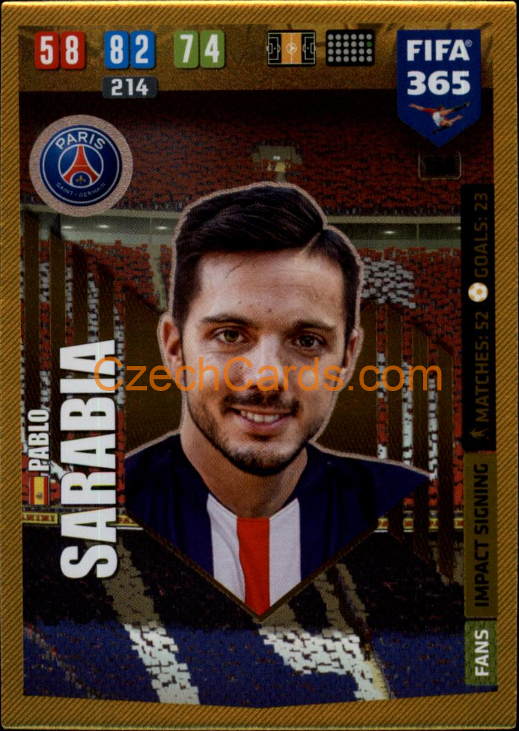 Pablo Sarabia 2020 Panini FIFA 365 Adrenalyn IMPACT #158