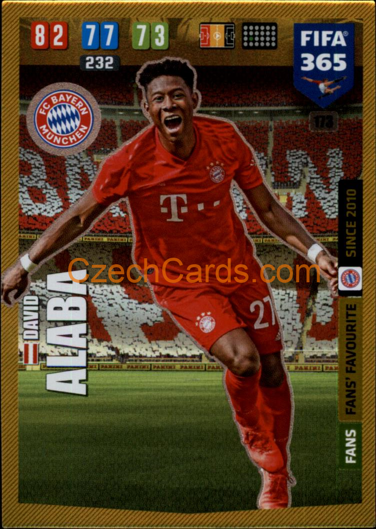 David Alaba 2020 Panini FIFA 365 Adrenalyn FANS #173