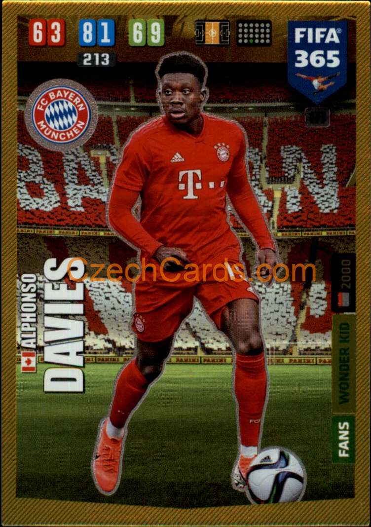 Alphonso Davies 2020 Panini FIFA 365 Adrenalyn WONDER KID #177