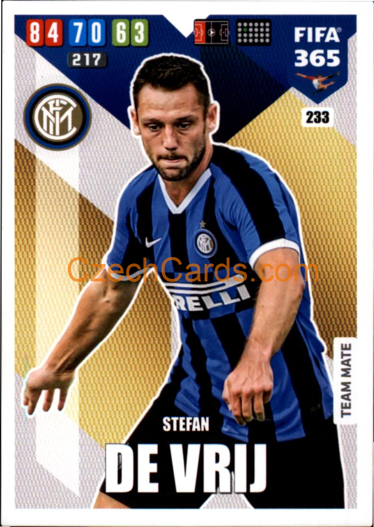 Stefan de Vrij 2020 Panini FIFA 365 Adrenalyn #233