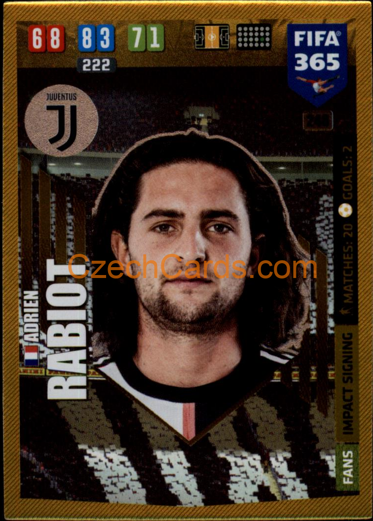 Adrien Rabiot 2020 Panini FIFA 365 Adrenalyn IMPACT #248