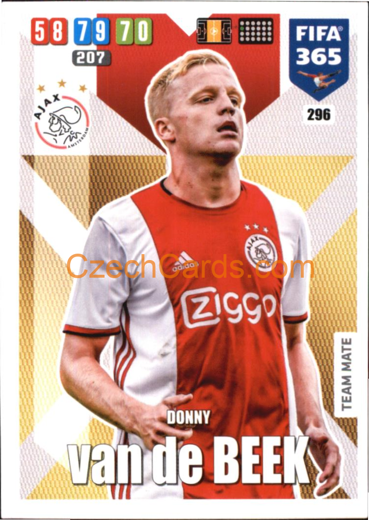 Donny van de Beek 2020 Panini FIFA 365 Adrenalyn #296