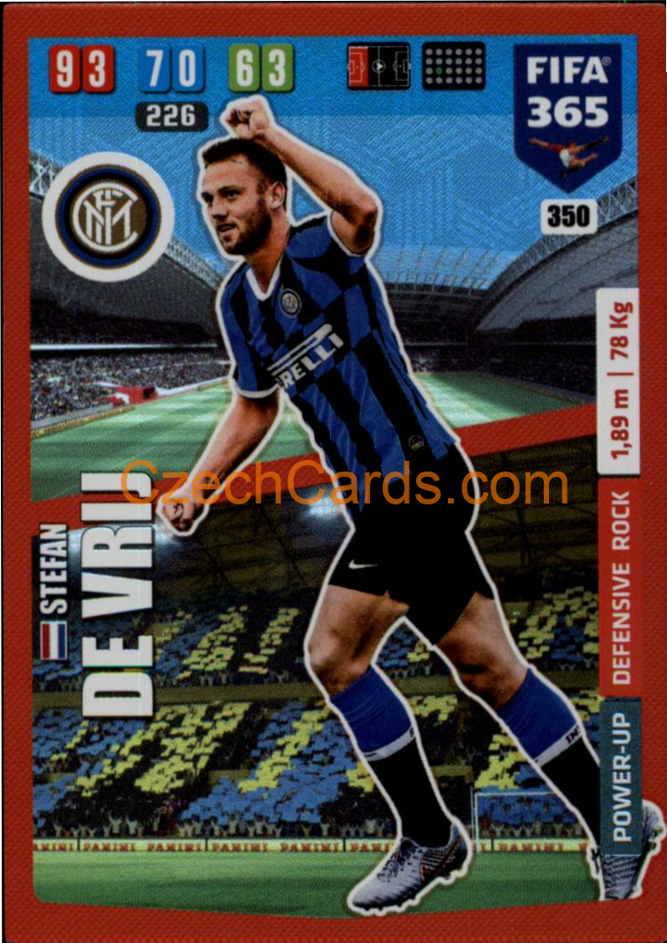 Stefan de Vrij 2020 Panini FIFA 365 Adrenalyn Defensive Rock #350
