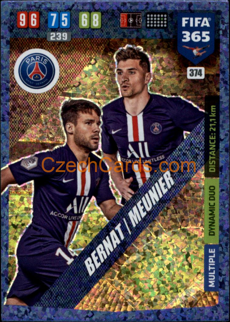 Juan Bernat / Thomas Meunier 2020 Panini FIFA 365 Adrenalyn Dynamic Duo #374