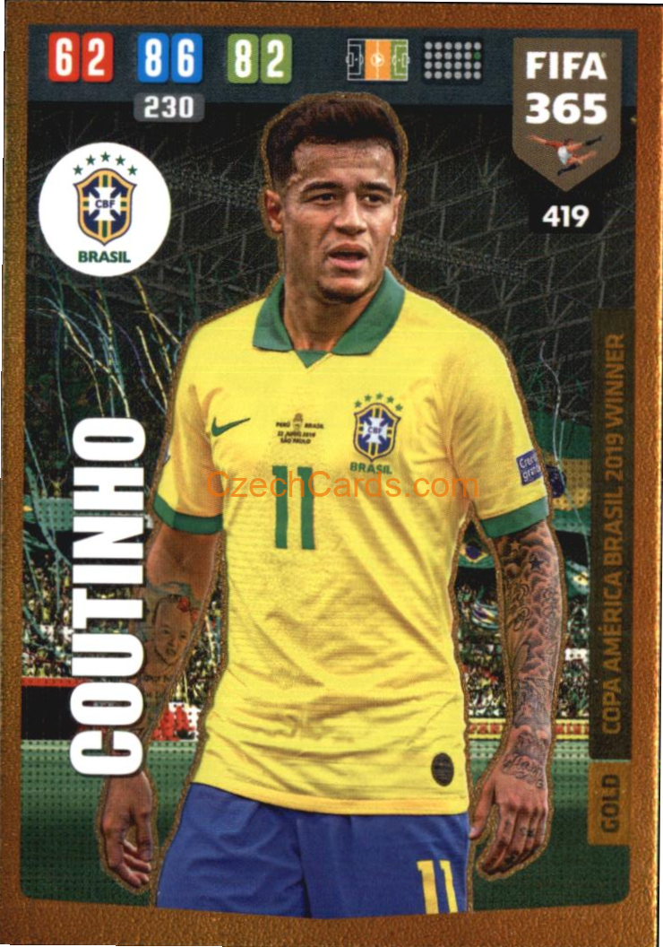 Philippe Coutinho 2020 Panini FIFA 365 Adrenalyn GOLD #419