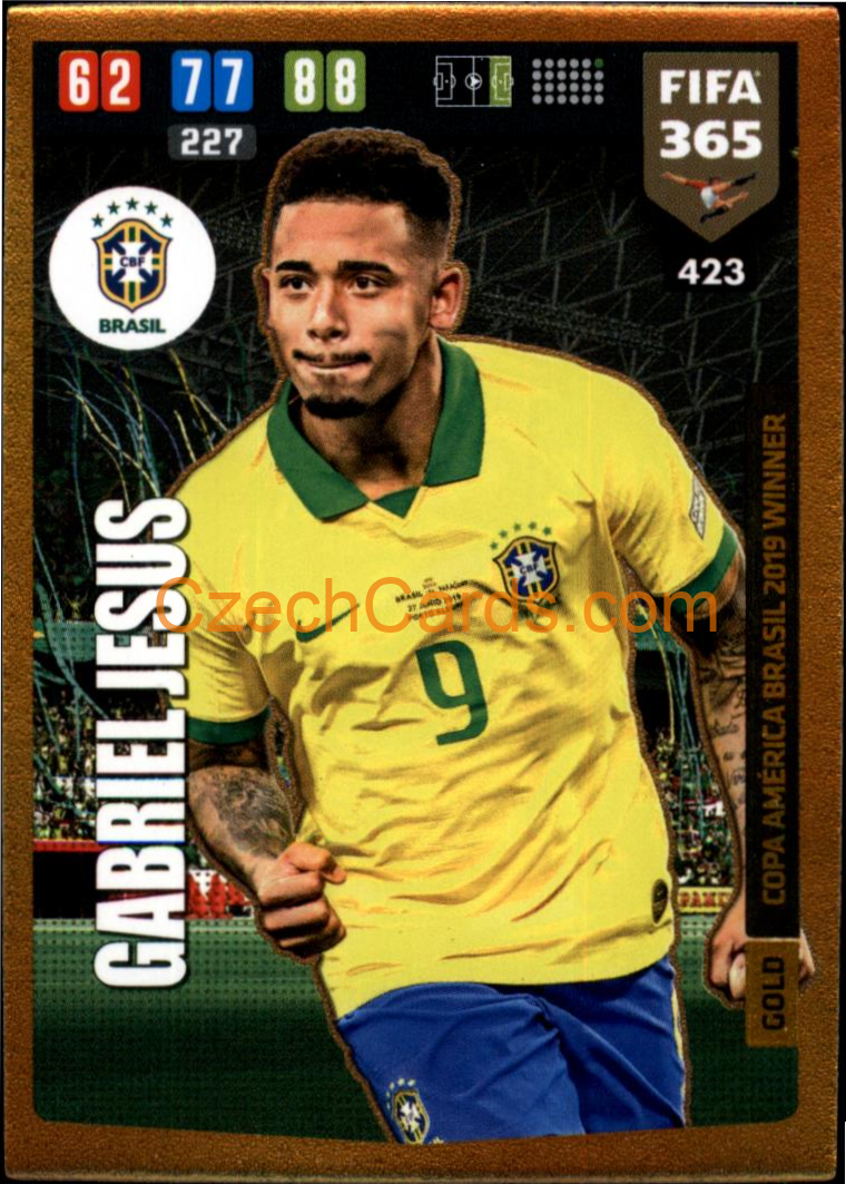 Gabriel Jesus 2020 Panini FIFA 365 Adrenalyn GOLD #423