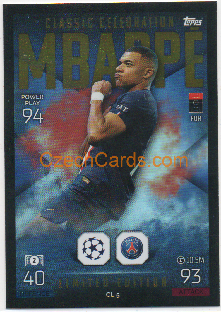 Kylian Mbappe 2022/23 Match Attax Extra Limited #CL5
