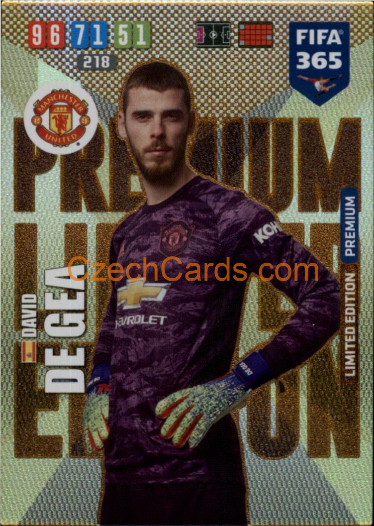 David de Gea 2020 Panini FIFA 365 Adrenalyn Premium Limited #LE-DDG