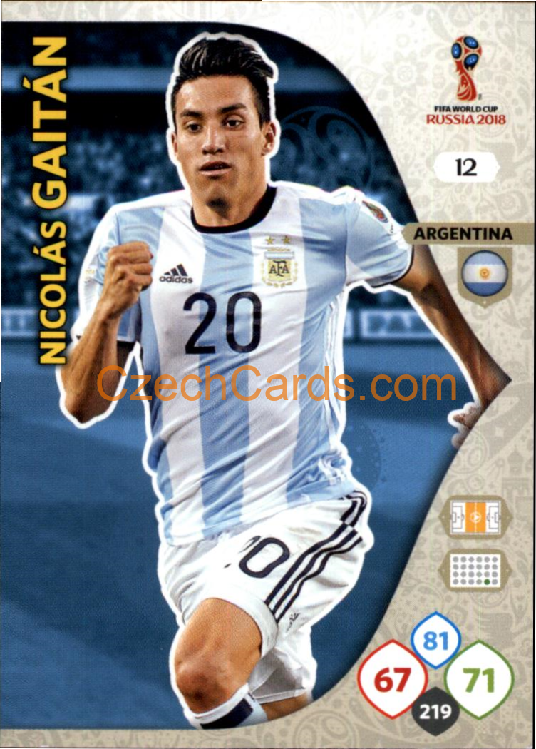 Nicolás Gaitán 2018 Panini WC Russia  Adrenalyn #12