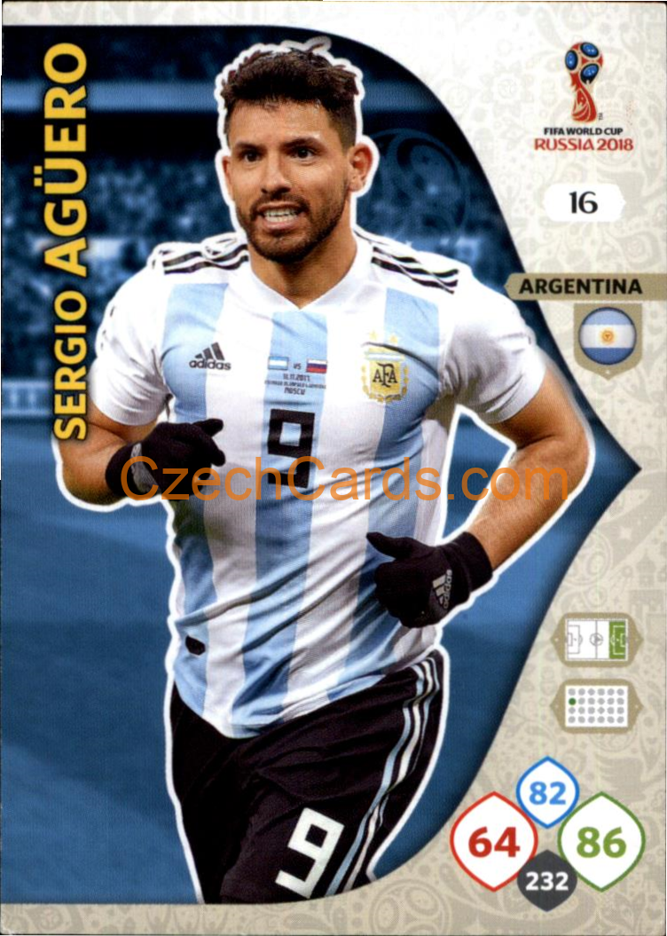 Sergio Agüero 2018 Panini WC Russia  Adrenalyn #16