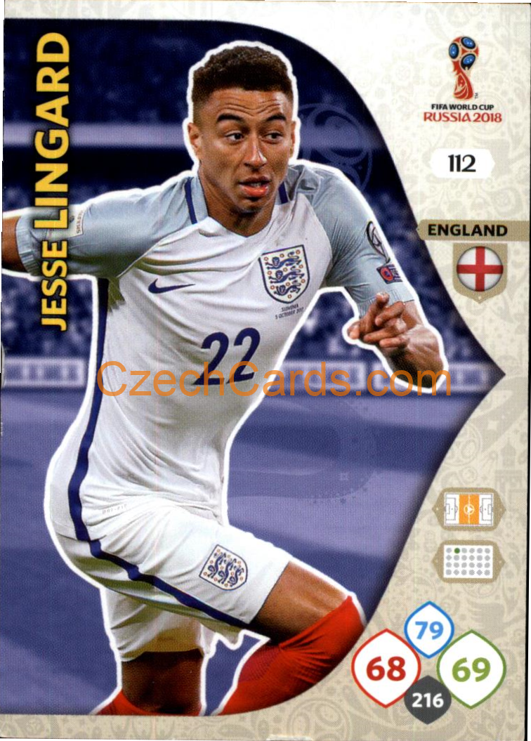 Jesse Lingard 2018 Panini WC Russia  Adrenalyn #112