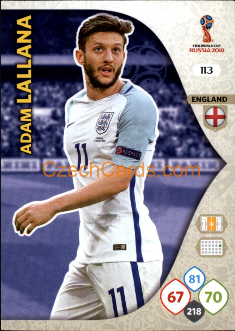 Adam Lallana 2018 Panini WC Russia  Adrenalyn #113