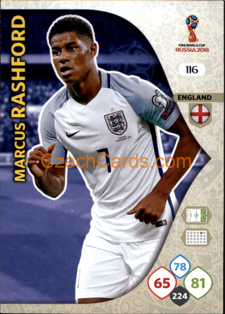 Marcus Rashford 2018 Panini WC Russia  Adrenalyn #116 RC