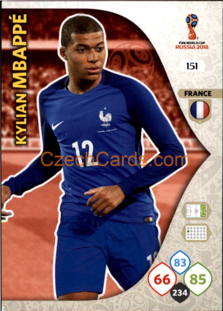 Kylian Mbappé 2018 Panini WC Russia  Adrenalyn #151 RC