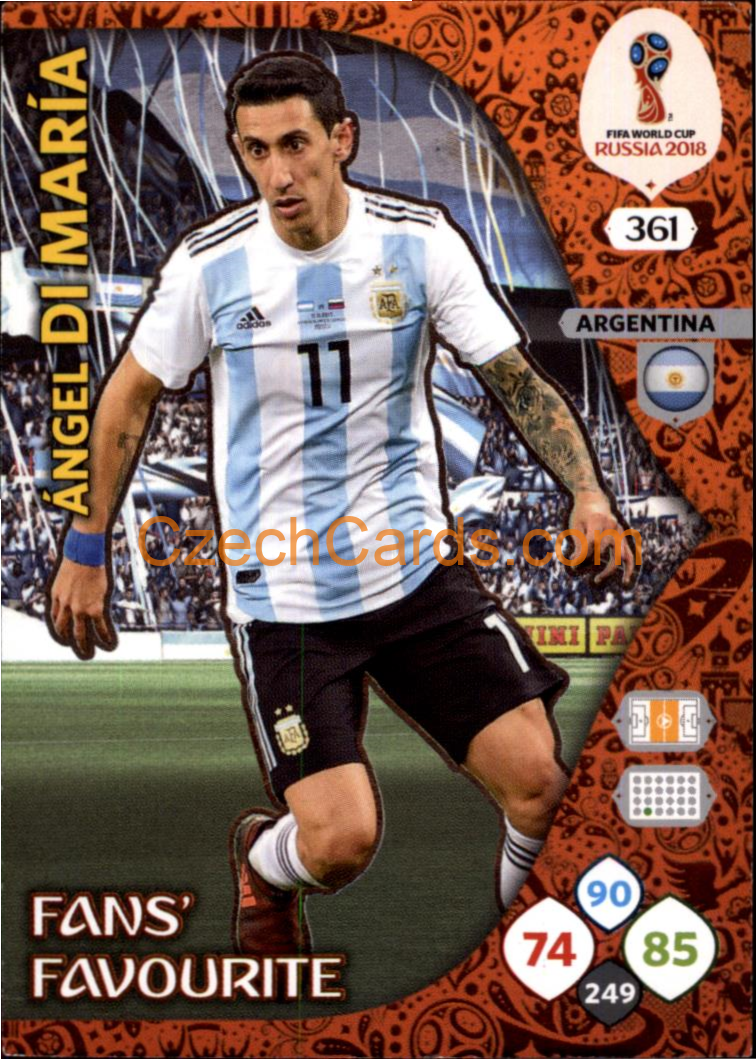 Ángel Di María 2018 Panini WC Russia  Adrenalyn Fans' Favourite #361