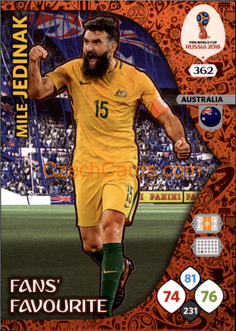 Mile Jedinak 2018 Panini WC Russia  Adrenalyn Fans' Favourite #362