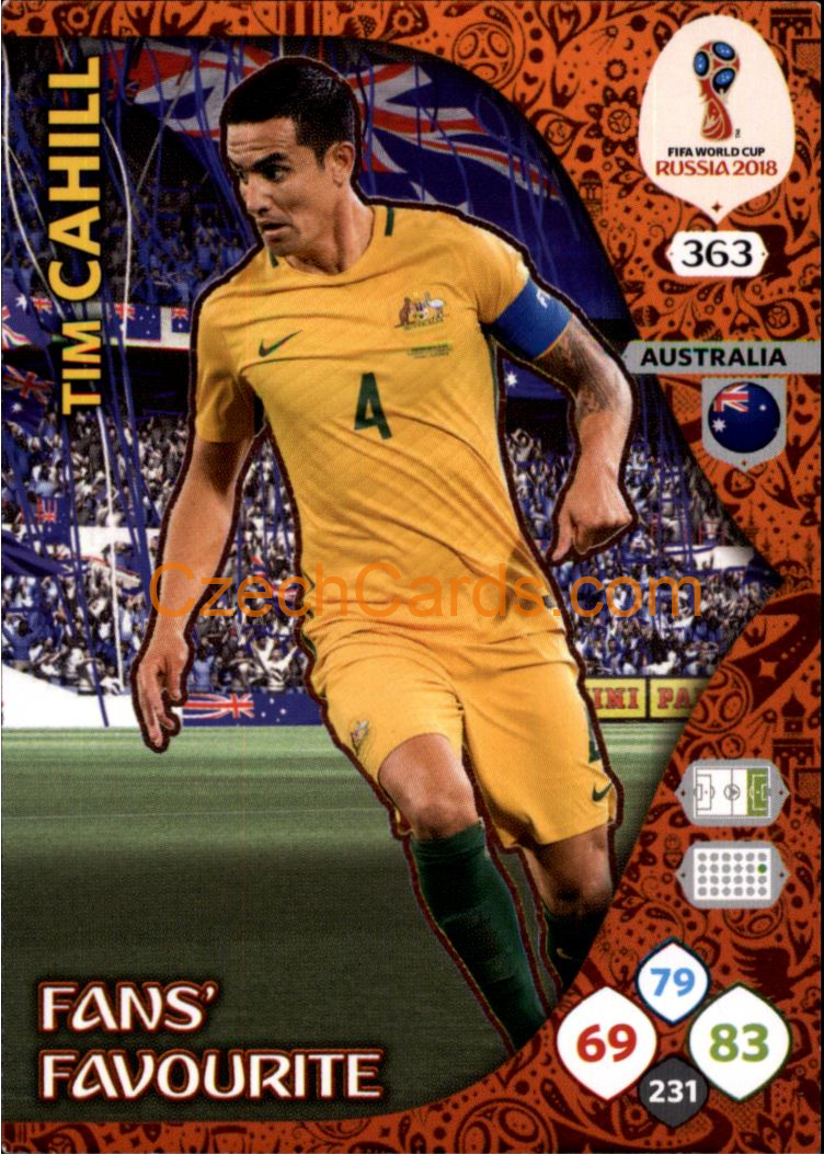 Tim Cahill 2018 Panini WC Russia  Adrenalyn Fans' Favourite #363