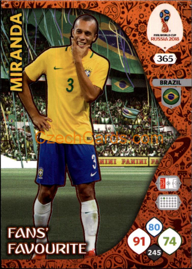 Miranda 2018 Panini WC Russia  Adrenalyn Fans' Favourite #365