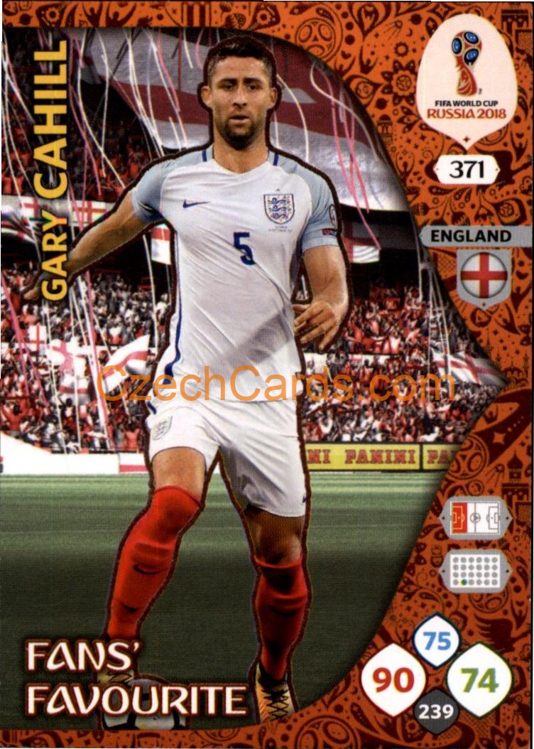 Gary Cahill 2018 Panini WC Russia  Adrenalyn Fans' Favourite #371