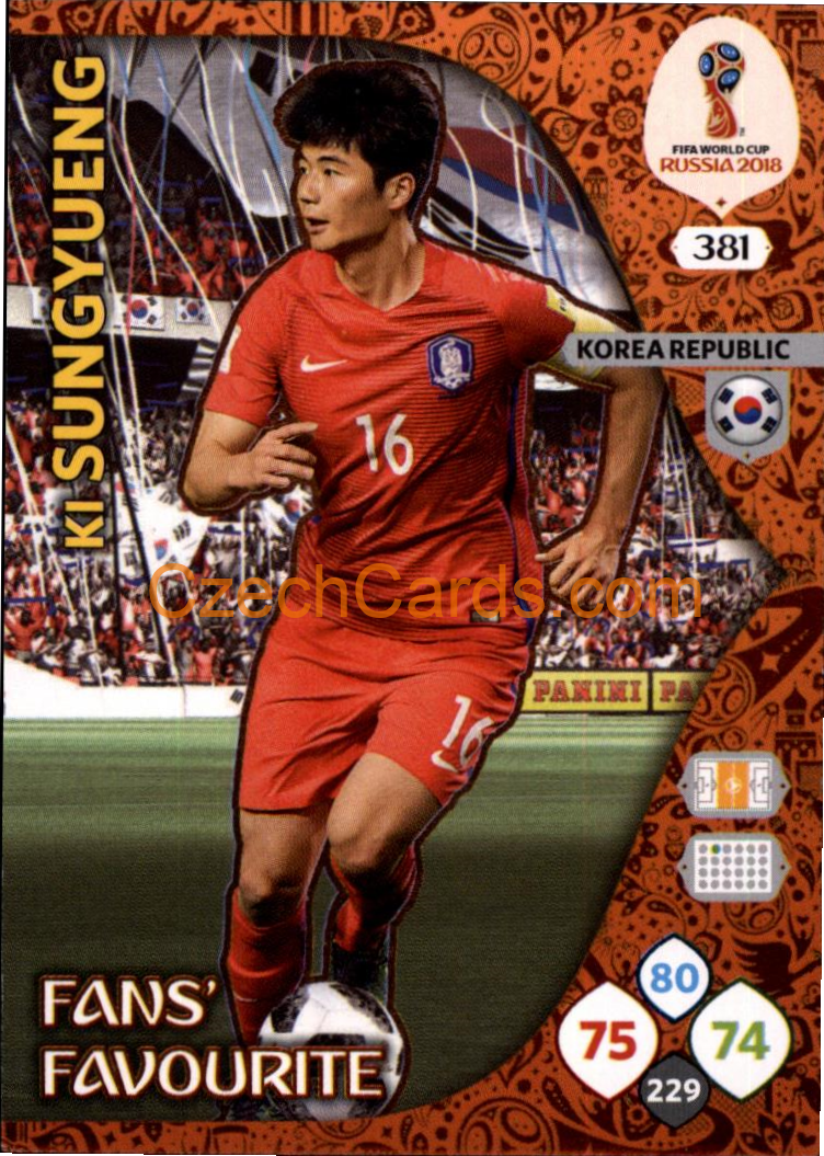 Ki Sung-yueng 2018 Panini WC Russia  Adrenalyn Fans' Favourite #381