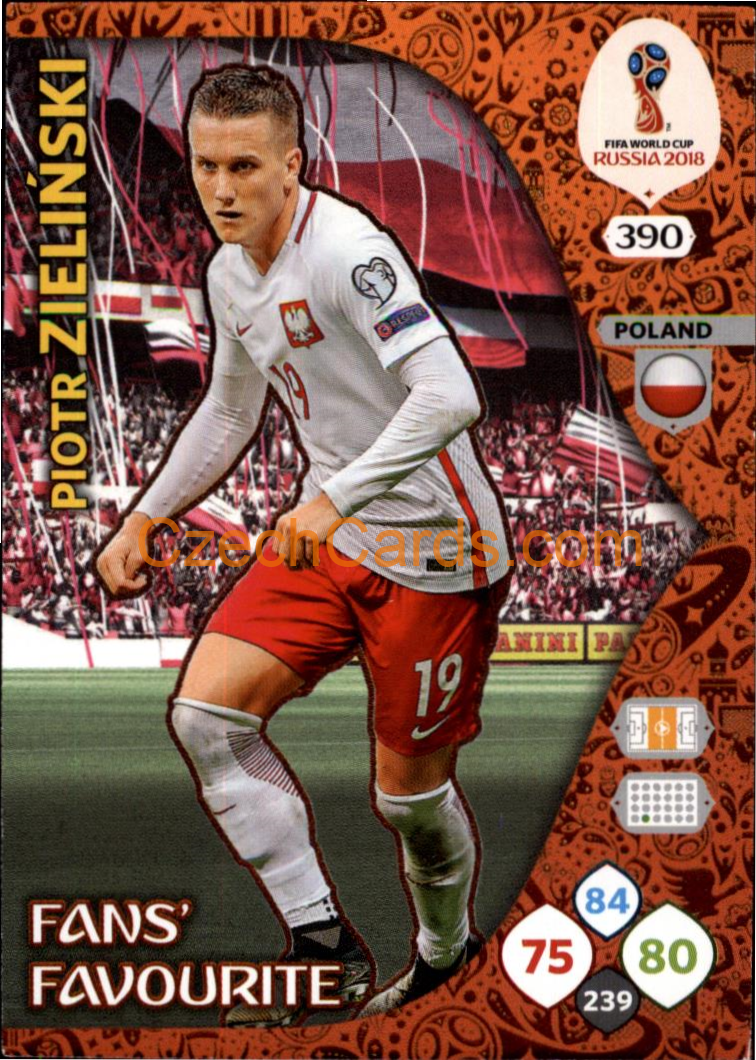 Piotr Zieliński 2018 Panini WC Russia  Adrenalyn Fans' Favourite #390