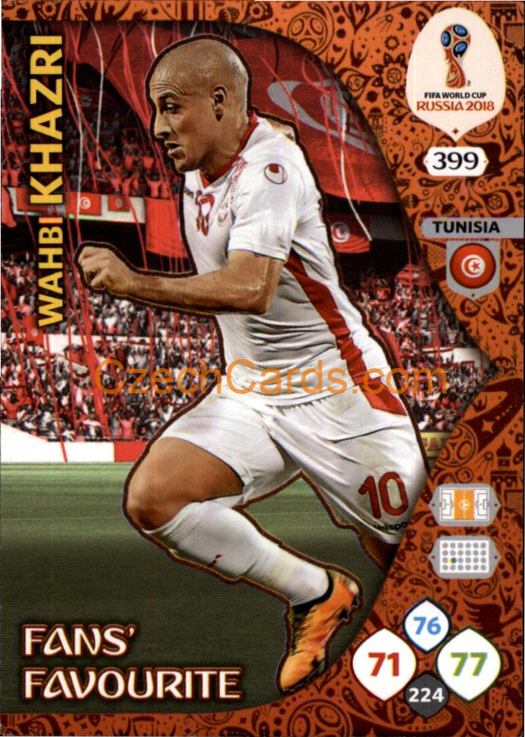 Wahbi Khazri 2018 Panini WC Russia  Adrenalyn Fans' Favourite #399
