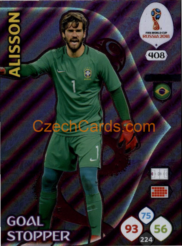Alisson 2018 Panini WC Russia Goal Stopper 4 #408