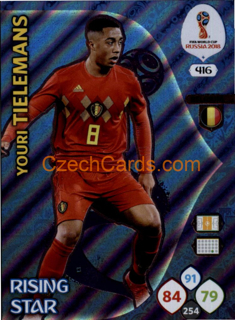Youri Tielemans 2018 Panini WC Russia Goal Rising Star #416