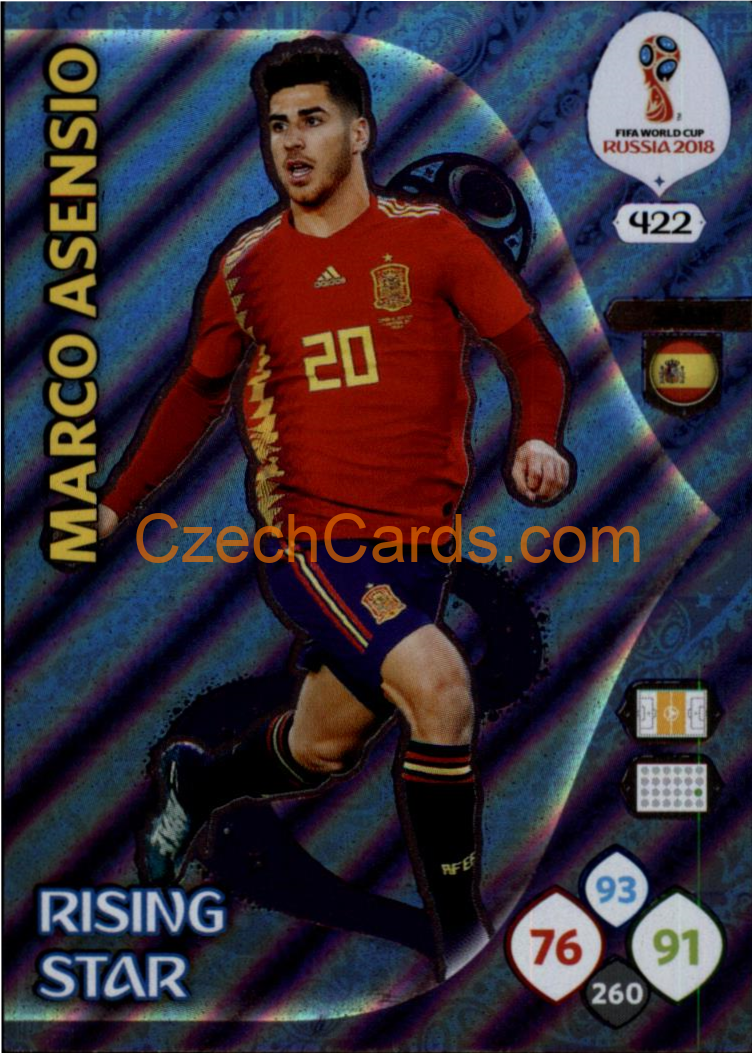 Marco Asensio 2018 Panini WC Russia Goal Rising Star #422
