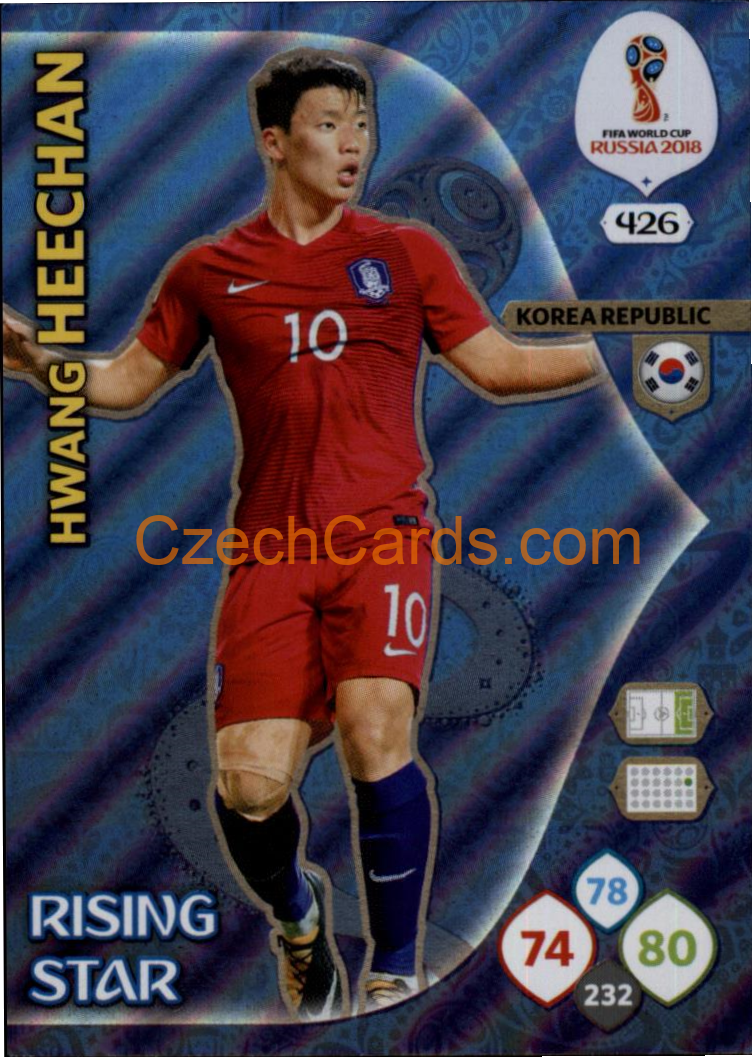 Hwang Hee-chan 2018 Panini WC Russia Goal Rising Star #426