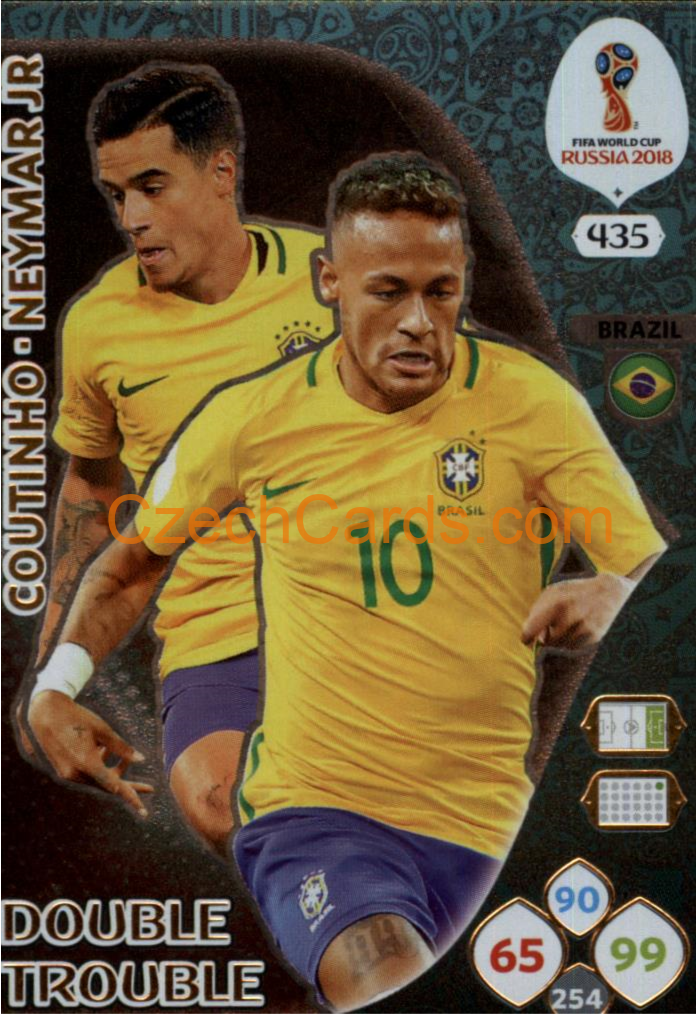 Coutinho / Neymar Jr 2018 Panini WC Russia Goal Double Trouble #435