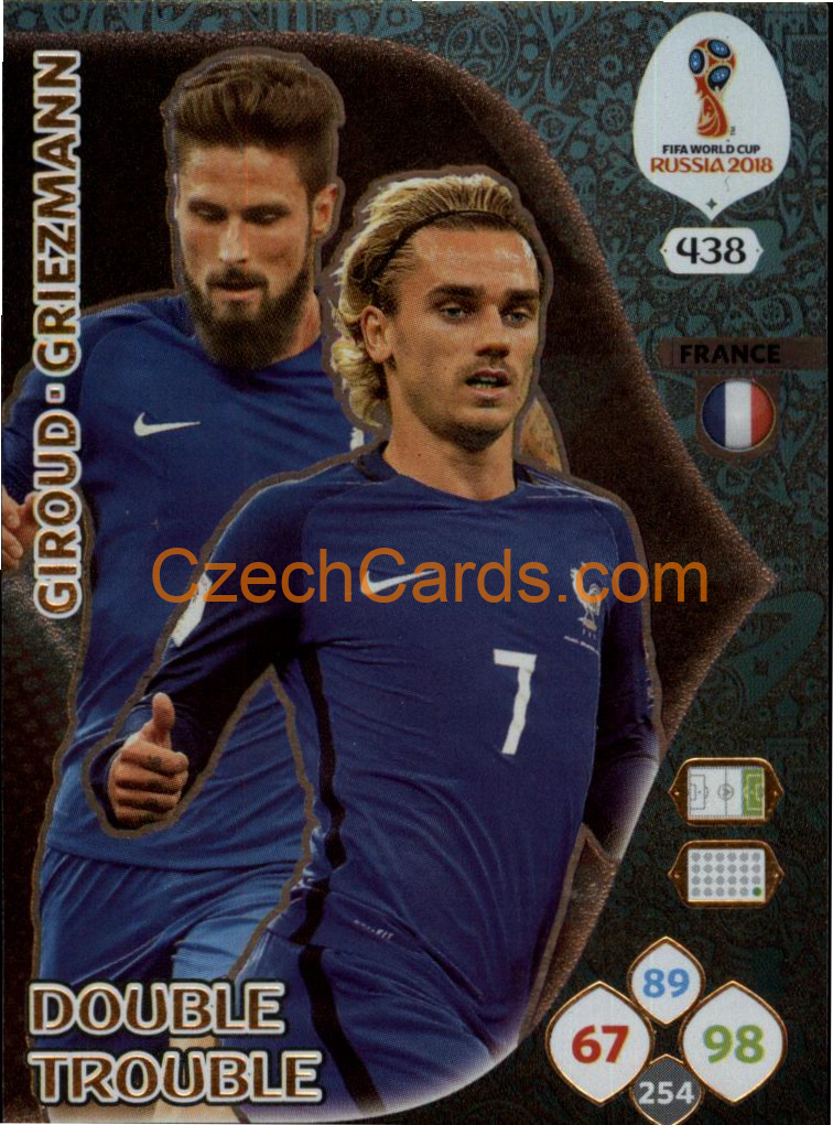 Giroud / Griezmann 2018 Panini WC Russia Goal Double Trouble #438