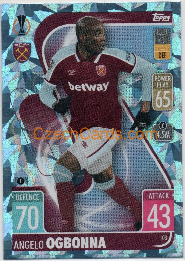 Angelo Ogbonna Match Attax 2021/22 Crystal Paralel #103