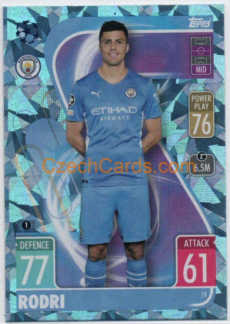Rodri Match Attax 2021/22 Crystal Paralel #19