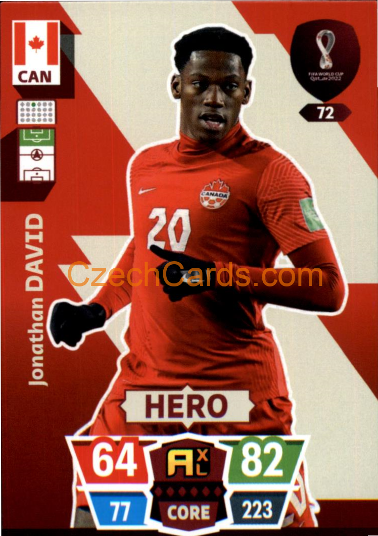 Jonathan David 2022 Panini World Cup Adrenalyn #72