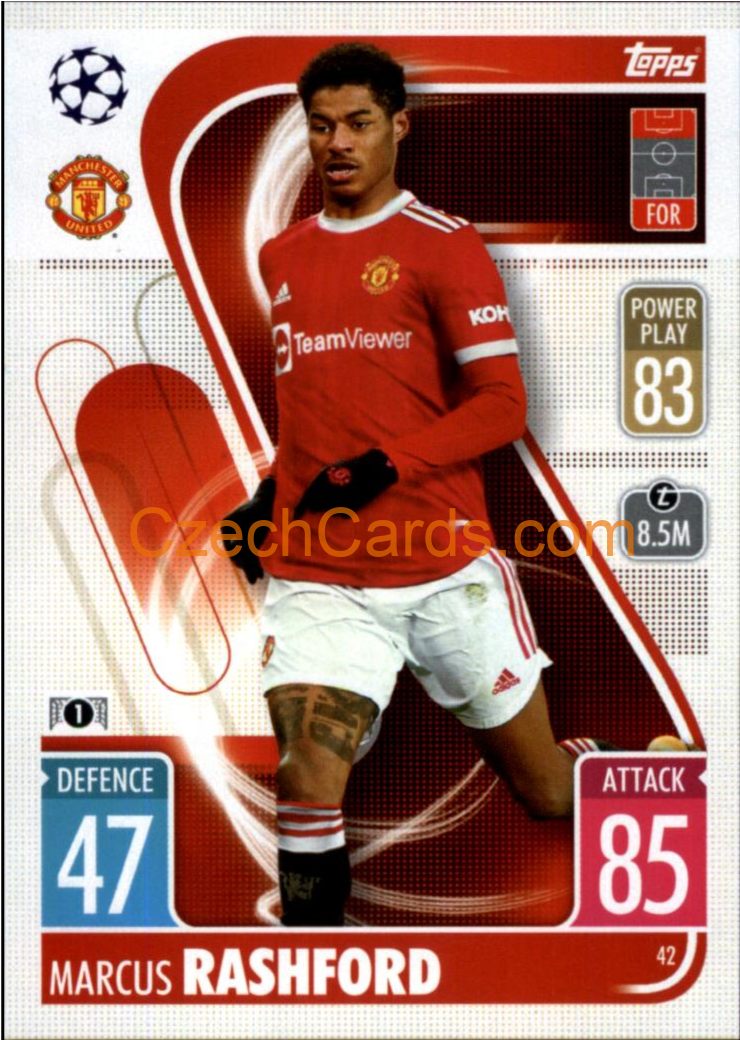 Marcus Rashford Topps Match Attax 2021/22 #42