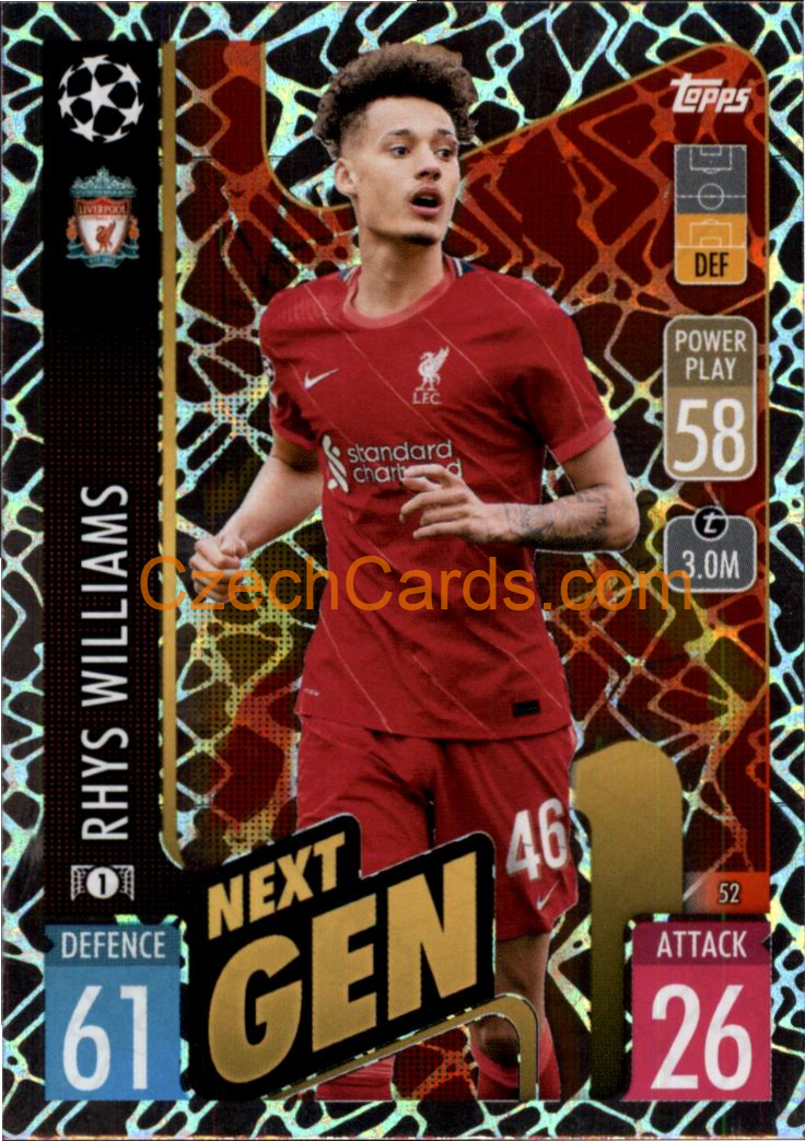 Rhys Williams Topps Match Attax 2021/22 Next Gen #52