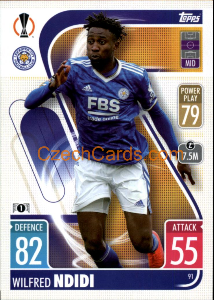 Wilfred Ndidi Topps Match Attax 2021/22 #91