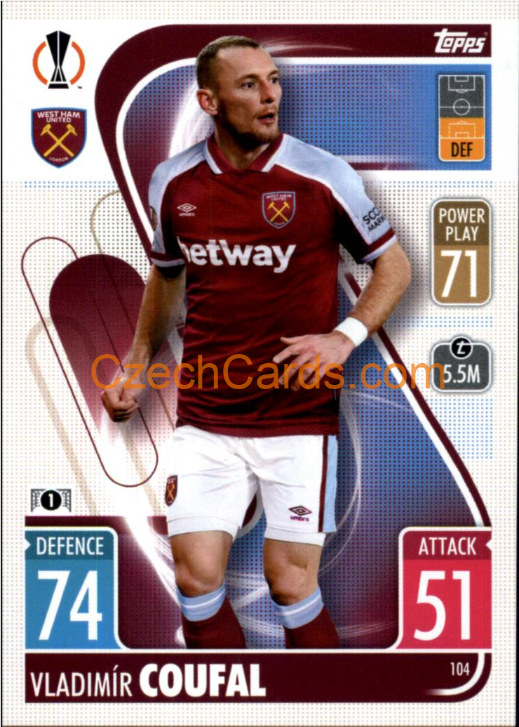 Vlůadimir Coufal Topps Match Attax 2021/22 #104