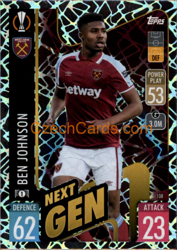 Ben Johnson Topps Match Attax 2021/22 Next Gen #108