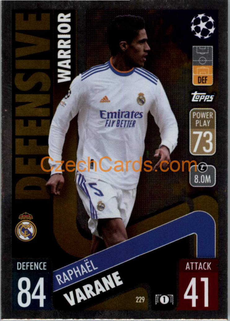 Raphaël Varane Topps Match Attax 2021/22 #229