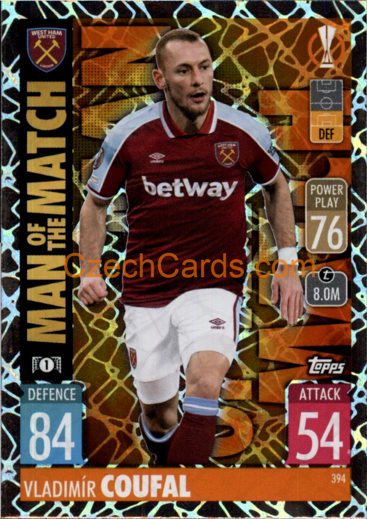 Vladimír Coufal Topps Match Attax 2021/22 Man Of The Match  #394