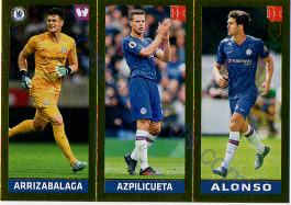 Arrizabalaga - Azpilicueta - Marcos Alonso Panini 2020 FIFA 365 #14 GOLD